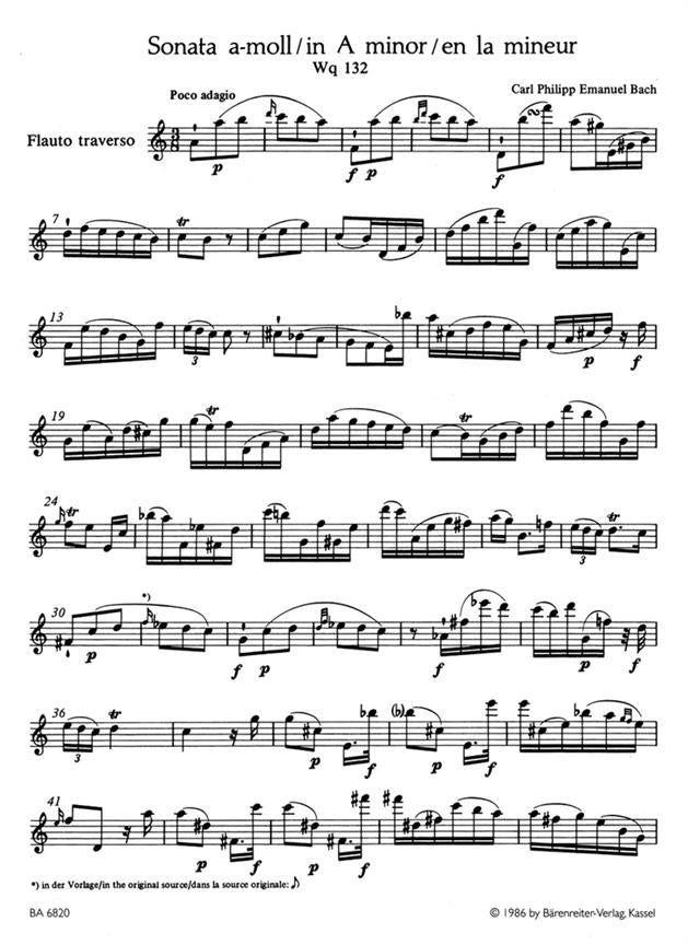 Bach, CPE - Sonata in A minor Wq 132 (Barenreiter)