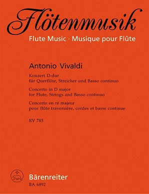 Vivaldi Antonio	Concerto for Flute in D (RV783) (first edition).