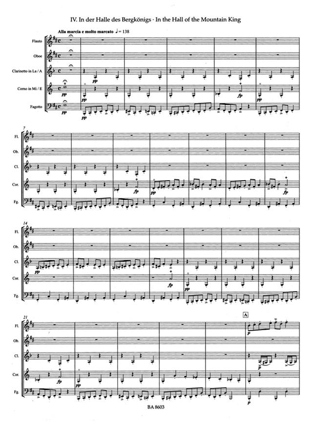 Grieg Edvard Hagerup	Peer Gynt Suite No.1 Op.46 arranged for Woodwind Quintet.