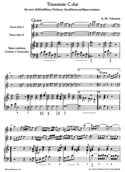 Telemann Georg Philipp	Trio Sonata in C (from Der getreue Musikmeister).