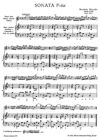 Marcello Benedetto	Sonatas from Op.2, Vol. 1: (No.1 F maj; No.2 D min).