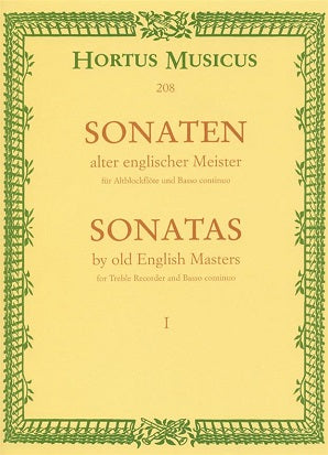 Various Composers 	Sonatas by Old English Masters, Vol.1. (Williams, Sonata D min / Parcham, Sonata G / Topham, Sonata C min)