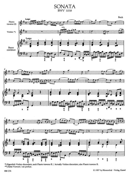 Bach Johann Sebastian - Trio Sonata in G (BWV 1038).