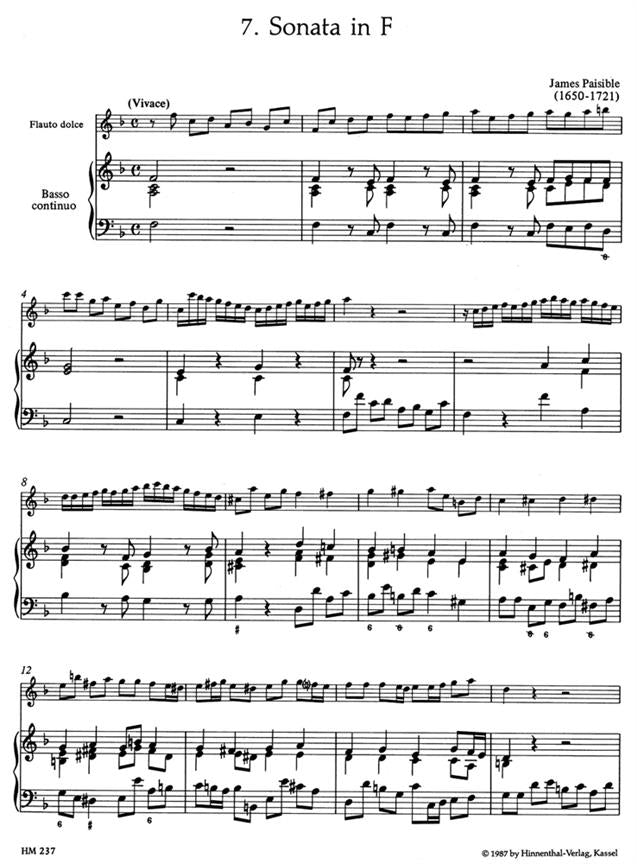 Various Composers 	Sonatas by Old English Masters, Vol.3. (Paisible, Sonatas F, D min / Topham, Sonata C min).
