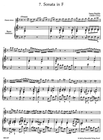 Various Composers 	Sonatas by Old English Masters, Vol.3. (Paisible, Sonatas F, D min / Topham, Sonata C min).