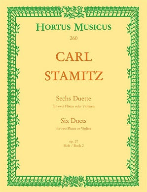 Stamitz Carl	Duets (6), Op.27, Vol. 2: Nos.  4 - 6.