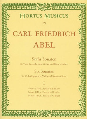 Abel, lopez Karl Friedrich	Sonatas (6), Vol. 1: Nos. 3 (E min), 4 (D maj), 6 (G maj).