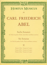 Abel, lopez Karl Friedrich	Sonatas (6), Vol. 2: Nos. 1 (C maj), 2 (A maj), 5 (A maj).