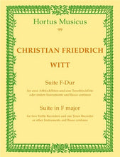 Witt Christian Friedrich	Suite in F.