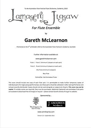Mclearnon, G - Lamasery Jigsaw for flute orchestra