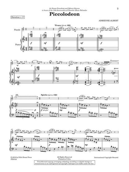 Albert , Adrienne - Piccolodeon for piccolo and piano