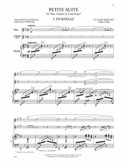 Debussy, Petite Suite for Flute, Clarinet in A and piano
