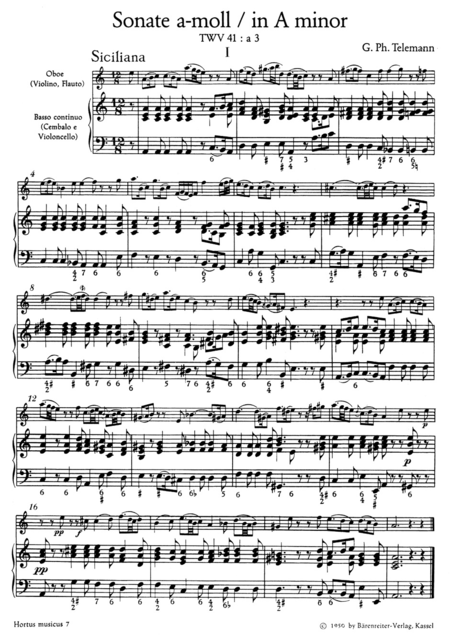 Telemann Georg Philipp - Sonatas and Pieces (from Der getreue Musikmeister) (TWV 41: a3, g5, d1, C1, E2, B4).