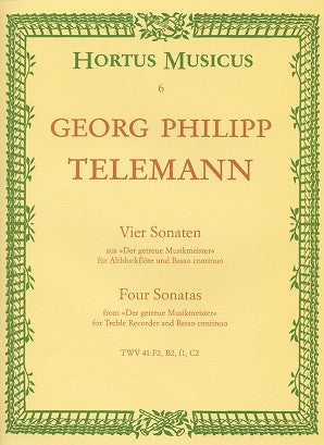 Telemann -  Four Sonatas for Flute/ Treble Recorder and Basso continuo from 