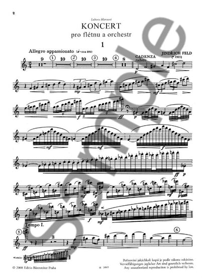 Feld, Jindrich - Concerto for flute and orchestra (Flute & Piano)