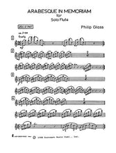 Glass, P - Arabesque in Memoriam for Solo Flute