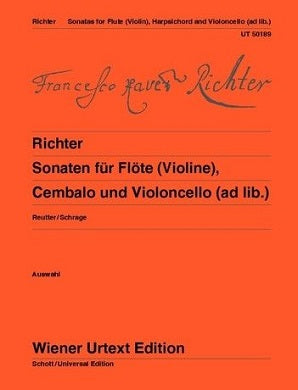 Richter - Franz Xaver : Sonatas for flute or violin, harpsichord and cello ad lib.