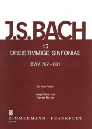 Bach, J S -15 Sinfonia (Three-Part Inventions) for Three Flutes, BWV787-801